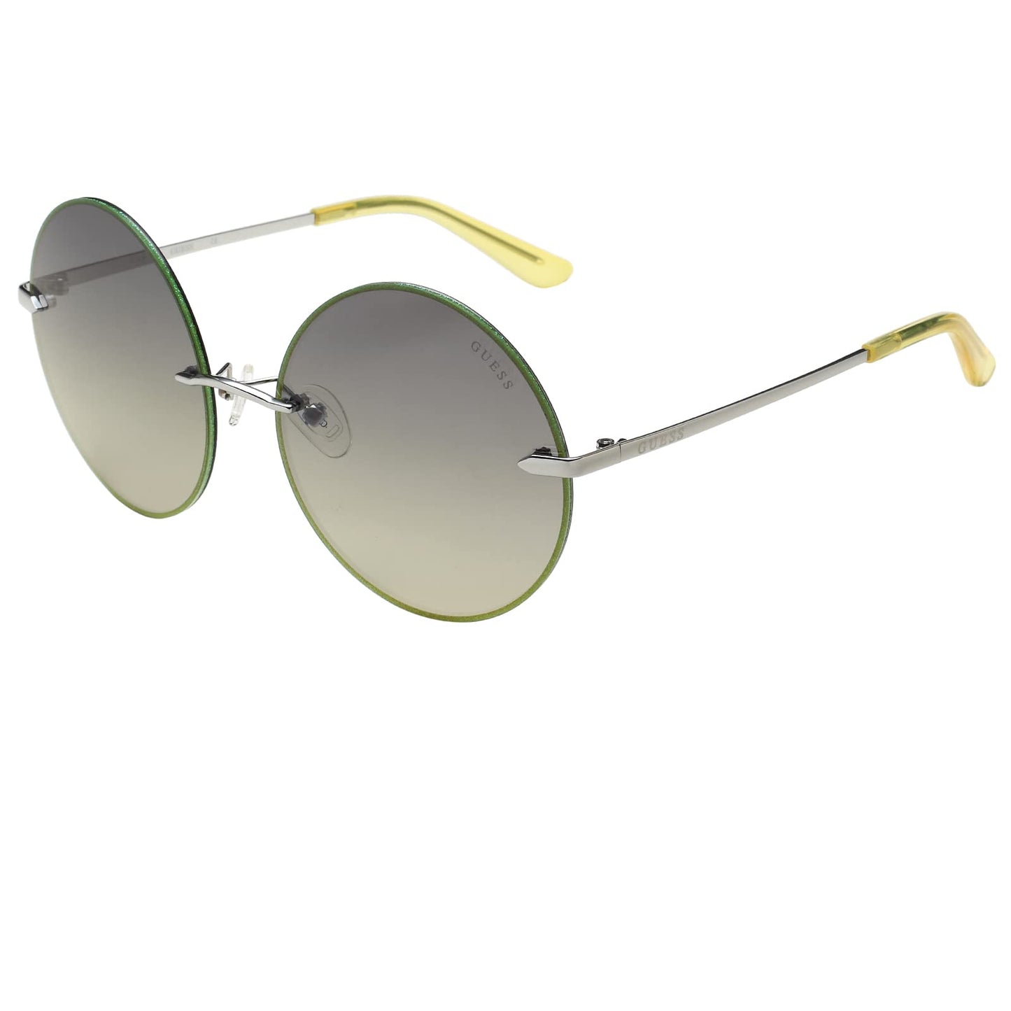 GUESS Gradient Round Women Sunglasses - (GU7643 10Q 61 S |61| Green Color Lens)