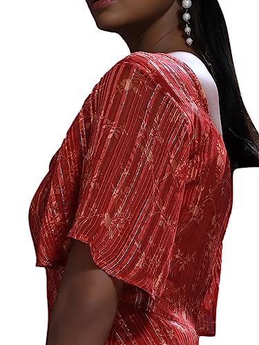 Zink London Women's Rust Printed A-Line Midi