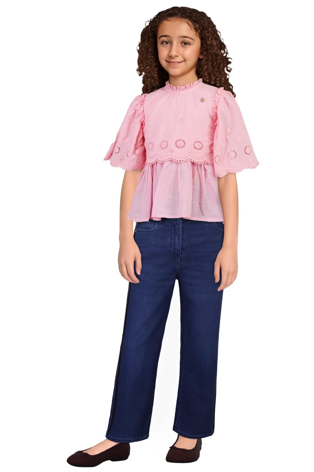 Allen Solly Girl's Regular Fit Blouse (AGTSPRGFH88763_Pink