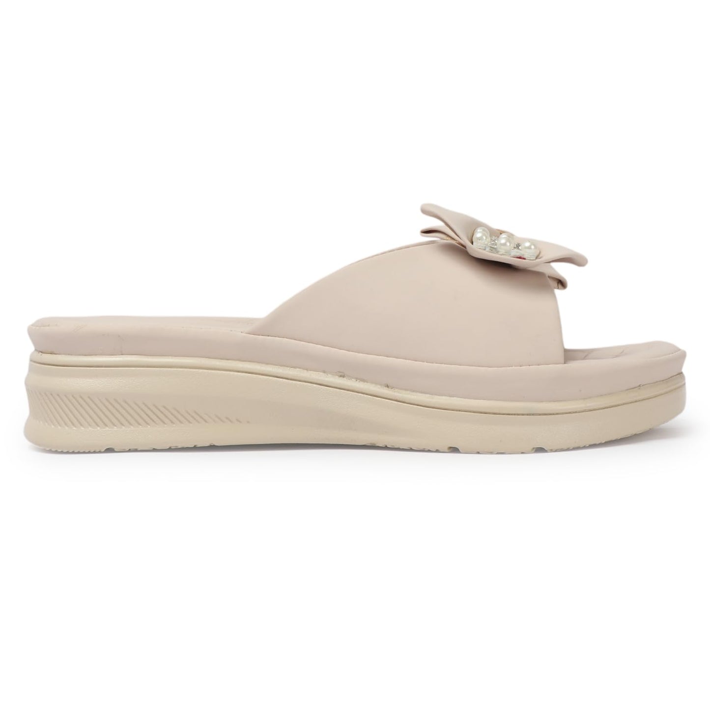 CHARMWALK Stylish Solid platform Heels for Women & Girls (Cream, UK Footwear Size System, Adult, Women, Numeric, Medium, 5)