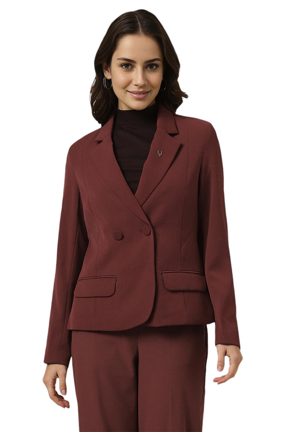 Allen Solly Women's Blazer (AHBZWRGFB83420_Maroon