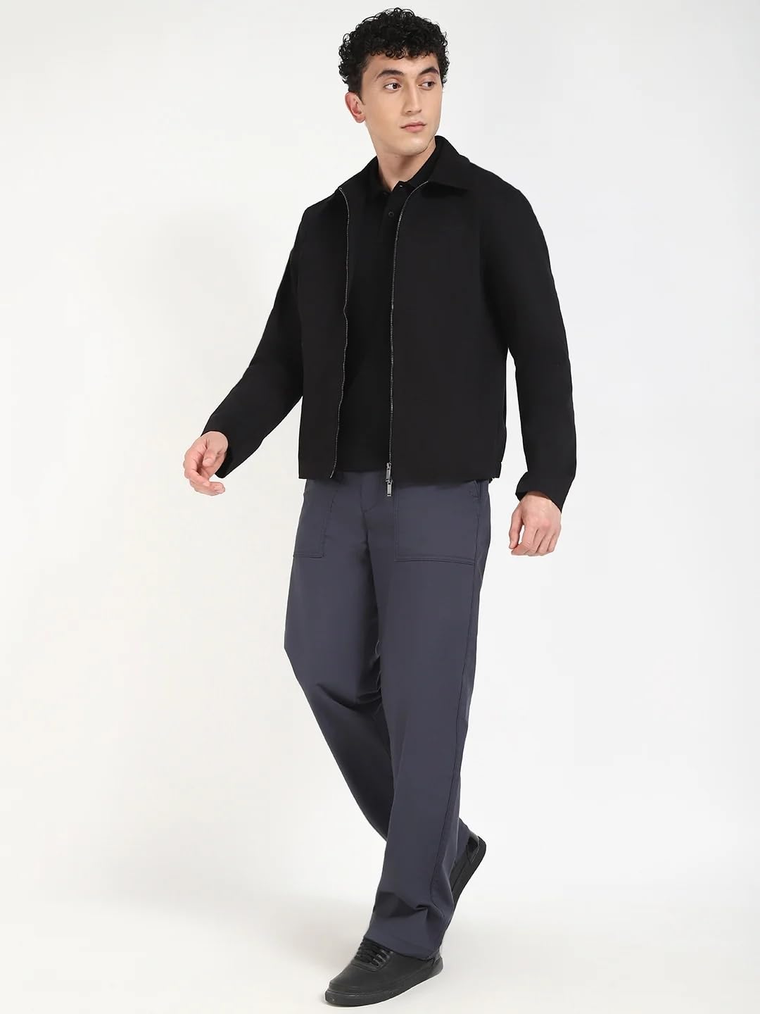 Solid Regular Fit Cotton Jacket