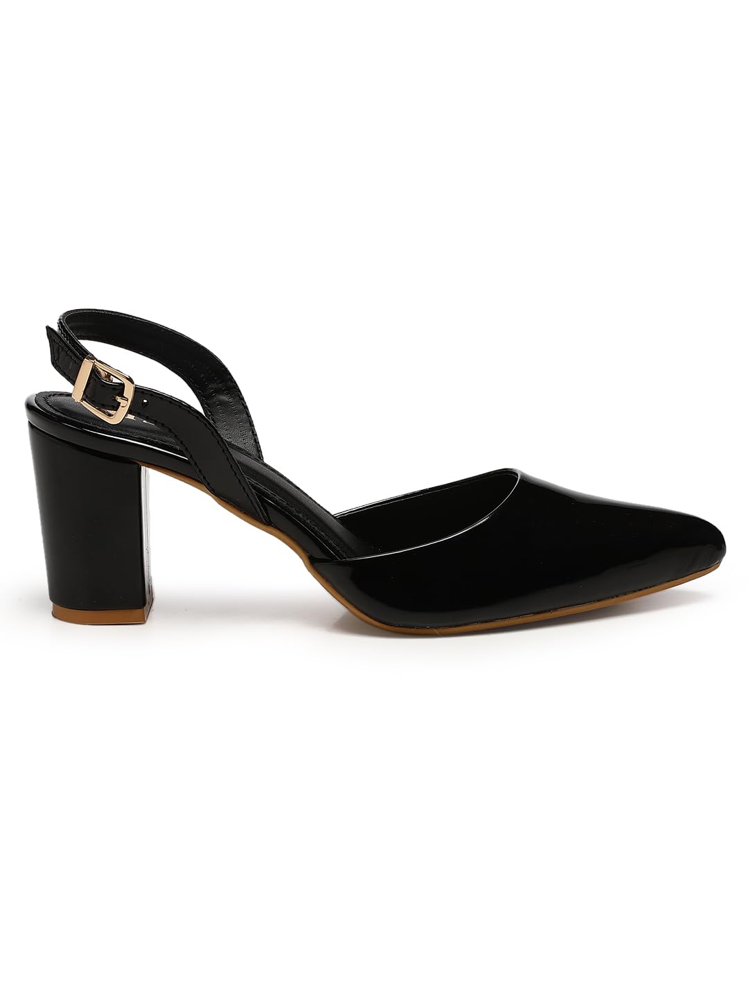 GNIST Classic Pumps Black Block Heels,Size 42EU/9UK