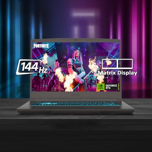 MSI Thin 15, Intel 12th Gen. Core i7-12650H, 40CM FHD 144Hz Gaming Laptop(16GB/512GB NVMe SSD/Windows 11 Home/NVIDIA GeForce RTX 2050,GDDR6 4GB/Cosmos Gray/1.86Kg), B12UCX-1694IN