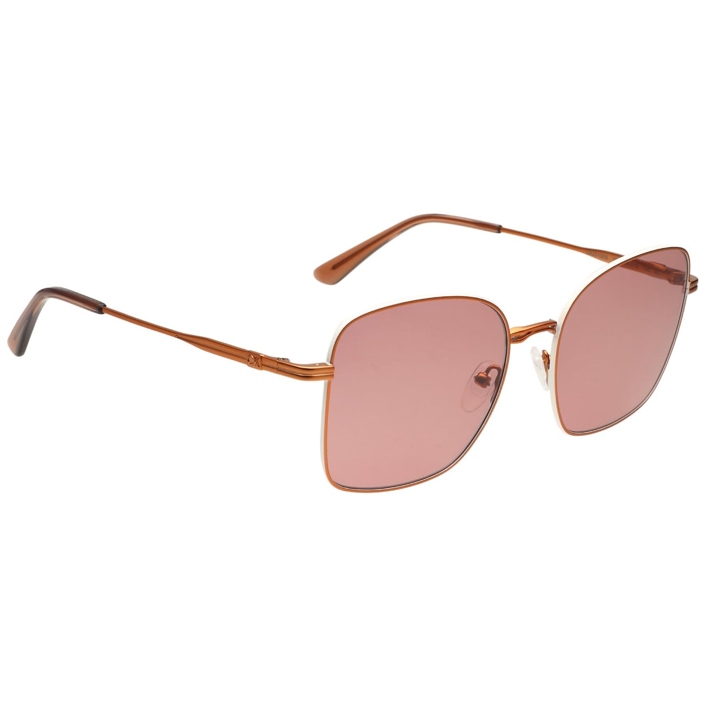 Calvin Klein|Brown Full Frame Square Sunglasses|100% UV Protected (Uv 400) Pink Lens|Women's|Large|CK 23100 108 56 S