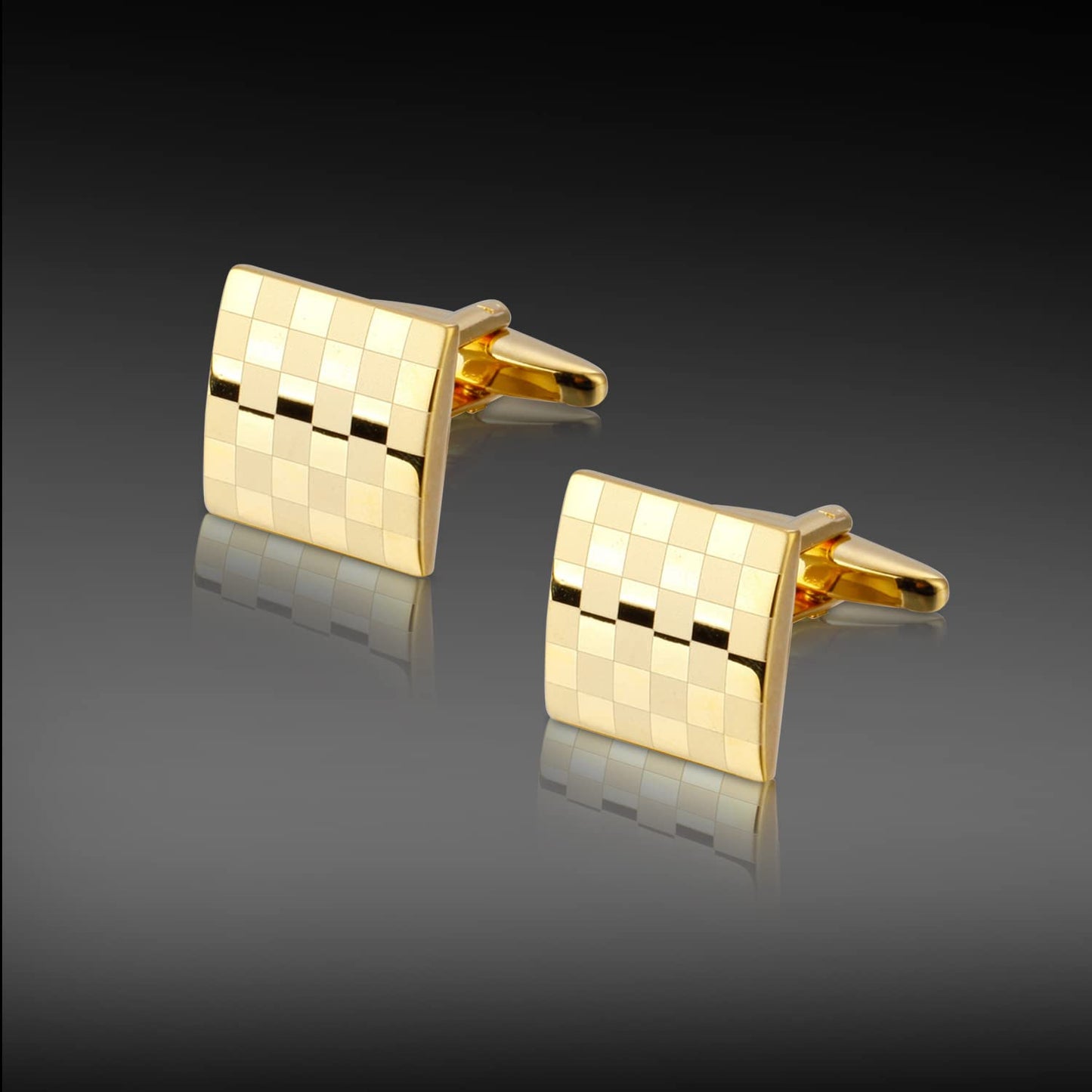 Peora Gold Plated Cufflinks Set Stylish Accessories for Men & Boys Wedding Business Gift (PX9CL102G)