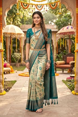 SREE KUMARAN Women's Kanchipuram Kubera Silk Pure Pattu Sarees (VSK272-8)