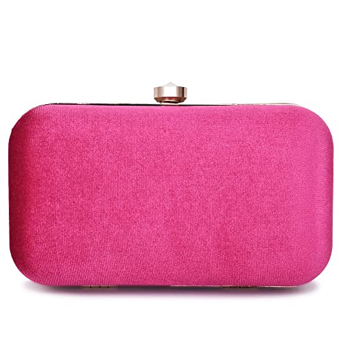 For The Beautiful You Dark Pink Embroidered Women's Clutch (620)