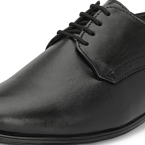 Blue Leather By Centrino Lace-up Men's Formal Shoe | Stylish with Soft Cushioned Insole | Trendy Lace-Up Design | Durable Leather with Anti-Skid Sole | Perfect for Formal Wear_3914-1_Black_6