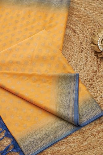 Soch Womens Mustard Silk Blend Woven Design Dupatta