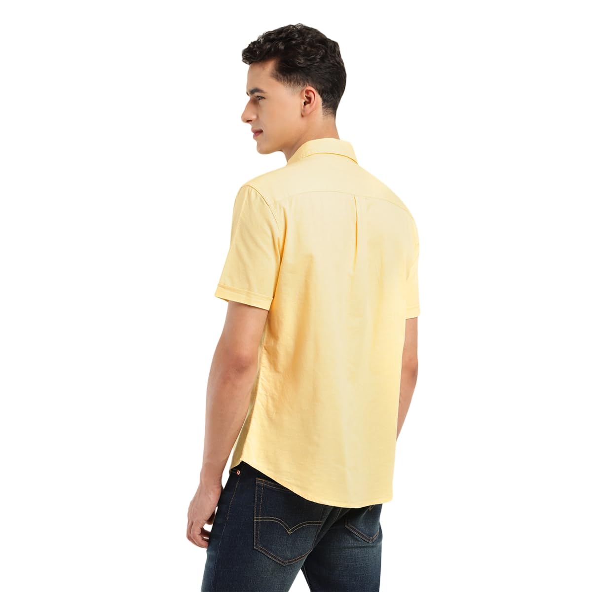 Levi's Men's Cotton Solid Slim Fit Shirt (32908-0318_Yellow, Small