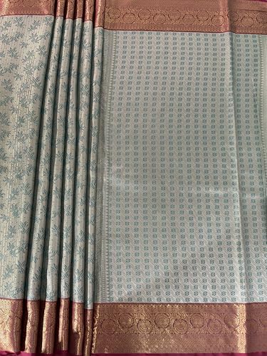 MIMOSA Women’s Rama Art Silk Saree Woven with Zari Tissue | Kanjivaram Style Saree | Rich Pallu & Tassels | 6.2 Mtrs