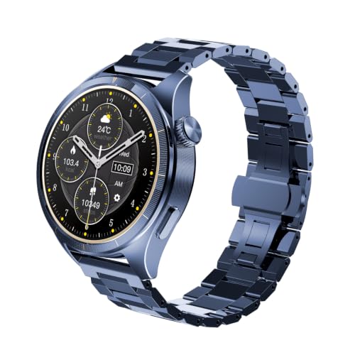 Itel Blink Pro Unisex E-sim Smartwatch with 4G LTE/BT Calling, 1.5" Amoled Dispaly, Built-in GPS, 100+ Sports Modes, IP68 Water Resistance, Metal Strap, Upto 9 Days Battery Life, Blue
