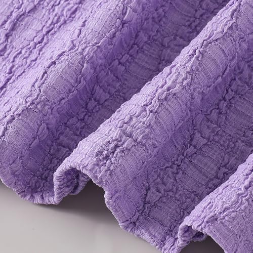 Hopscotch Girls Lavender Full Sleeves Bow Applique A-Line Dress for Age (7-8 Years)