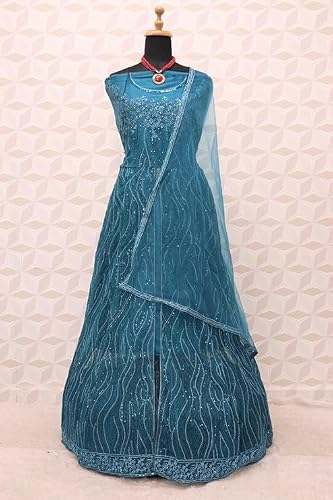 STEP N SHOP.COM Indian Green Party & Festival Long Net Muslim Gown Anarkali Dress Woman Sequin Dress