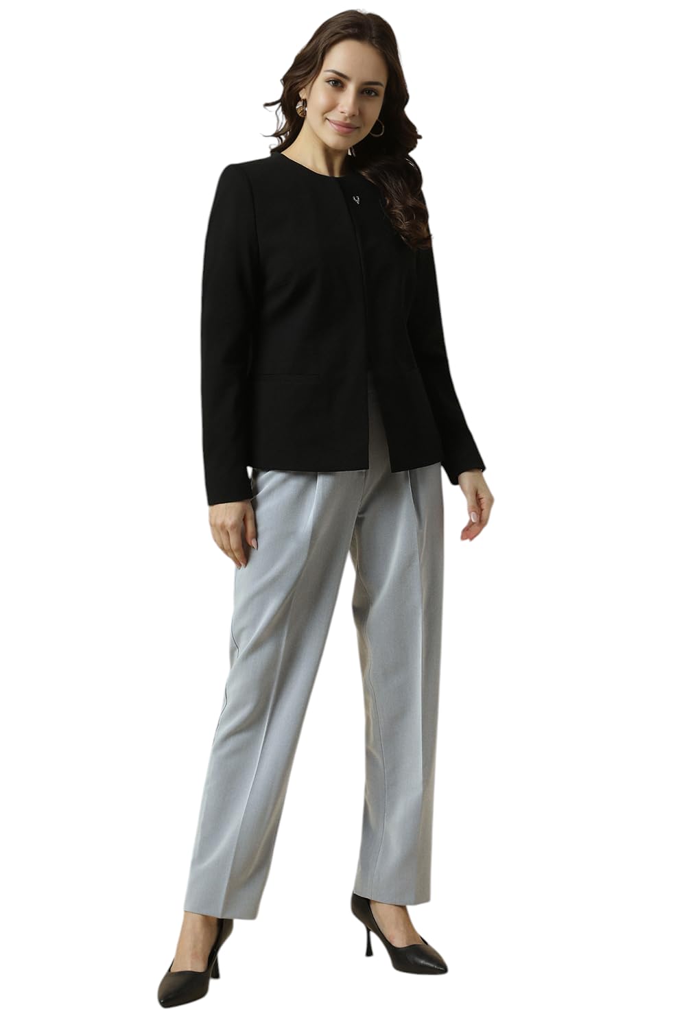 Allen Solly Women's Blazer (AHBZWRGBV40506_Black