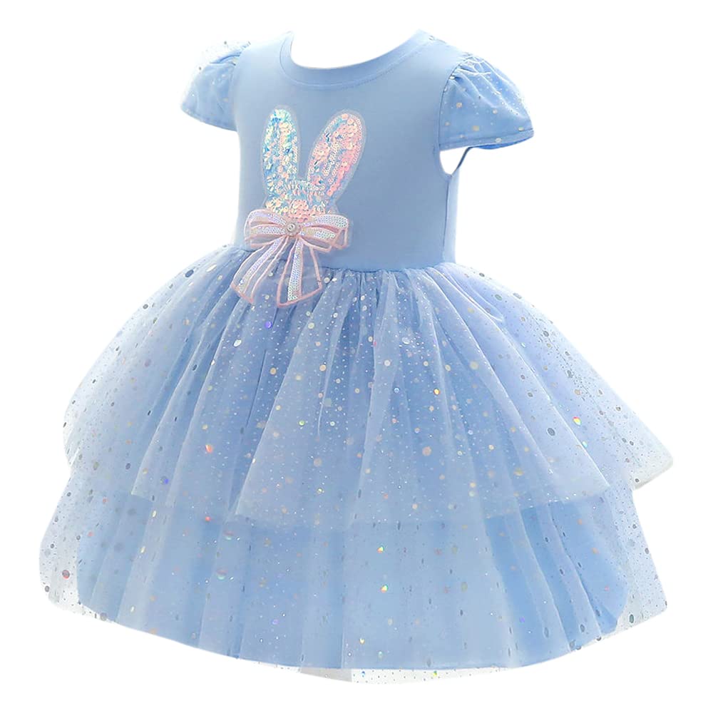 Hopscotch Girls Light Sequin Embellished Party Dress. In Blue Color for Ages 5-6 Years