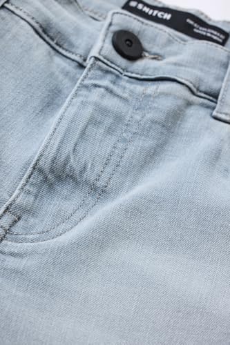 SNITCH Men Jeans Casual Wear Light Blue | Comfort Fit, Button & Zip Closure, Smooth Texture, Light Fading | Durable Cotton Blend, Medium Stretch, Full Length, 5 Pockets