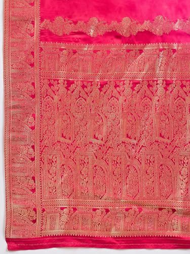 AKHILAM Women's Kanjivaram Woven Soft Silk Saree With Blouse Piece