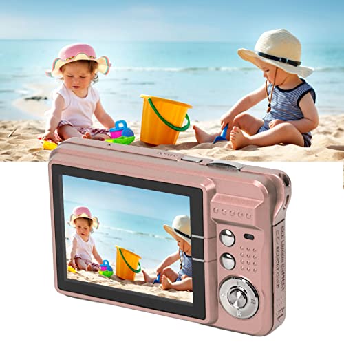 Ubervia Point & Shoot Digital Cameras - Compact Camera Portable 4K Anti Shake Digital Camera for Photography Pink