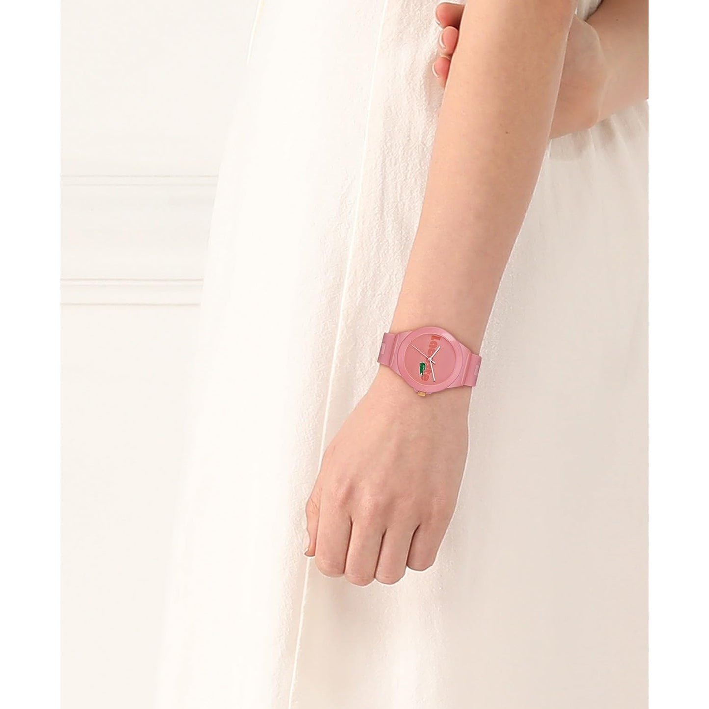 Lacoste Neocroc Qtz Basic Pink Round Dial Women's Watch|Silicone Material|Multi Color Band - 2020154