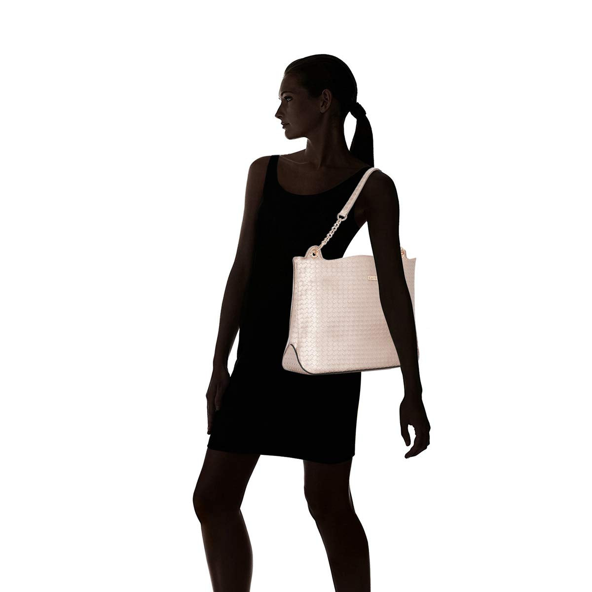 Caprese Nikita Hobo Bag, Medium | Stylish Shoulder Bag for Women with Multiple Compartments & Secure Zip Closure | Premium Metal Logo, Back Pocket | Perfect for Casual & Daily Use (Gold)