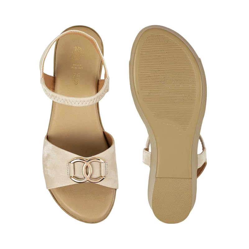 tresmode RERUN Cream Women's Dress Wedge Sandals in Size 3 UK / 36 EU