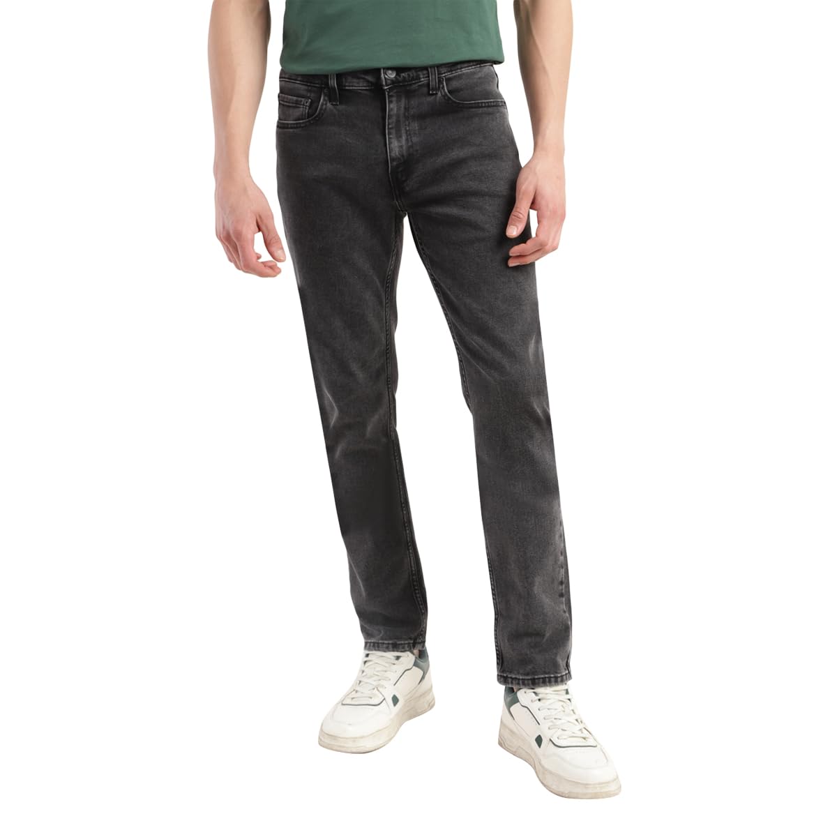 Levi's Men's 511 Slim Fit Mid-Rise Light Fade Stretchable Jeans Black Grey