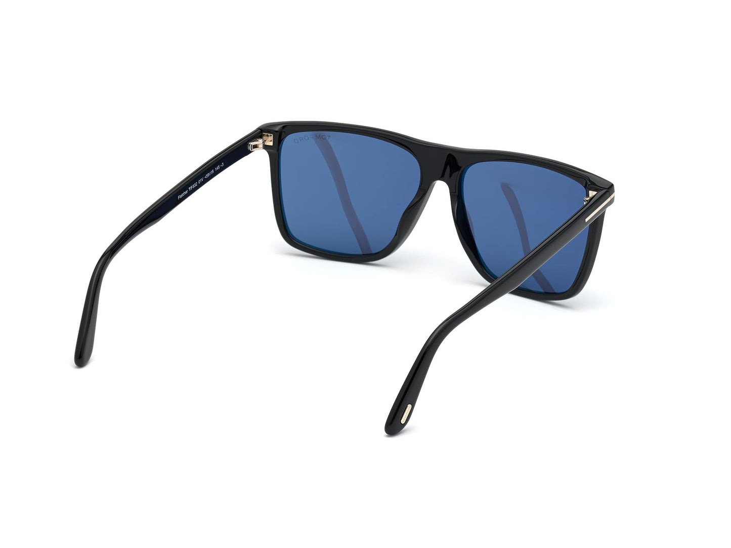 Tom Ford Shiny Black Frame and Blue Lens Sunglasses for Men - Size: 57/15/145 - Mode: FLETCHER FT0832