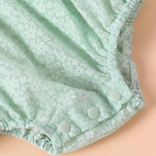 Hopscotch Baby Girls Floral Print Short Sleeves Blue Bodysuits For Ages (12-18 Months)
