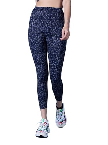 NYKD Anti-Camel Toe Leggings for Women, High Rise, Squat Proof Leggings with Concealed Elastic at The Waist Leggings & Tights, NYK121, NAVY, XL, 1N