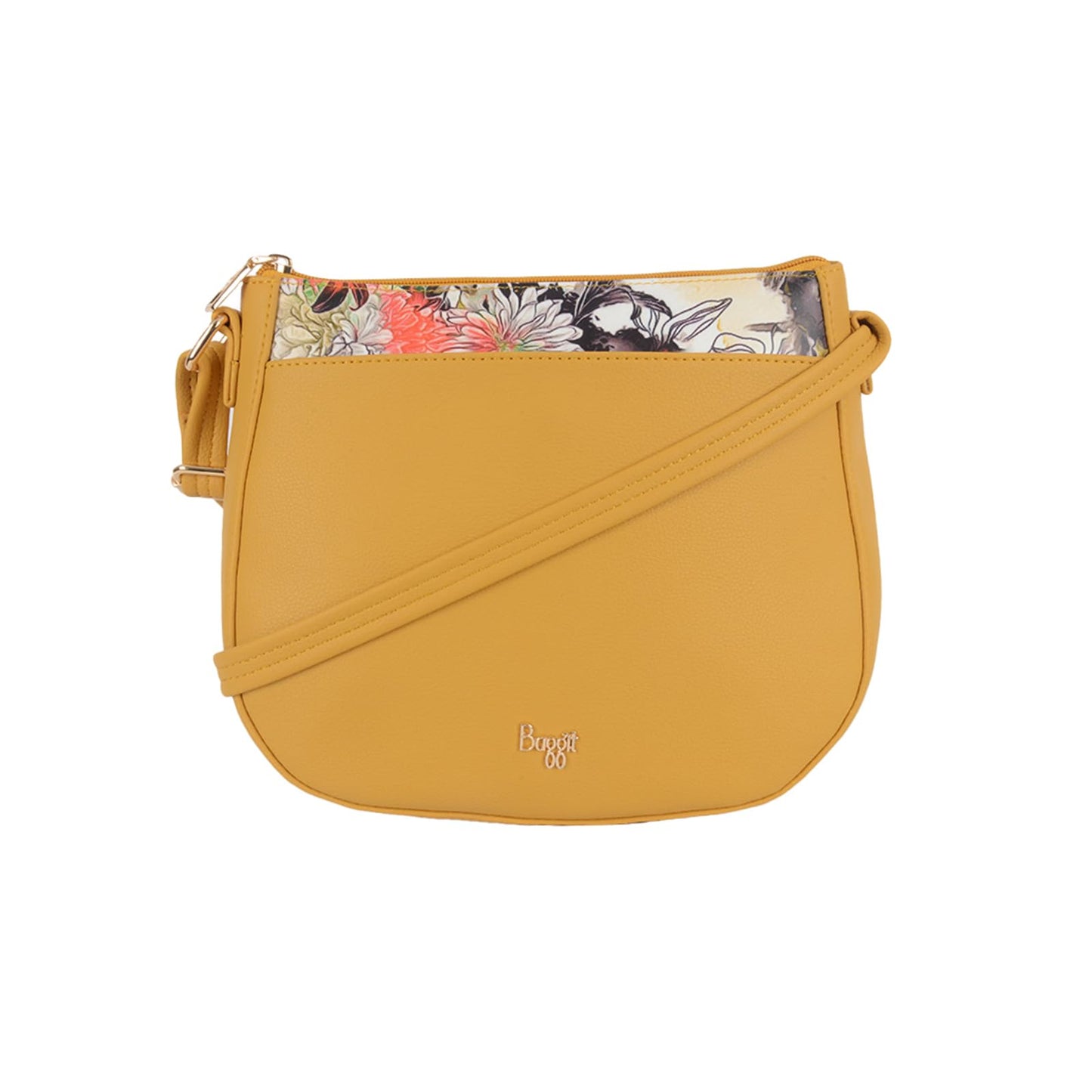 Baggit Women's Landmark Yellow Small Sling Bag | Ladies Stylish Casual Cross Body Purse Handbag | Faux Leather | 6-Month Warranty | Cruelty-Free Material | Made in India