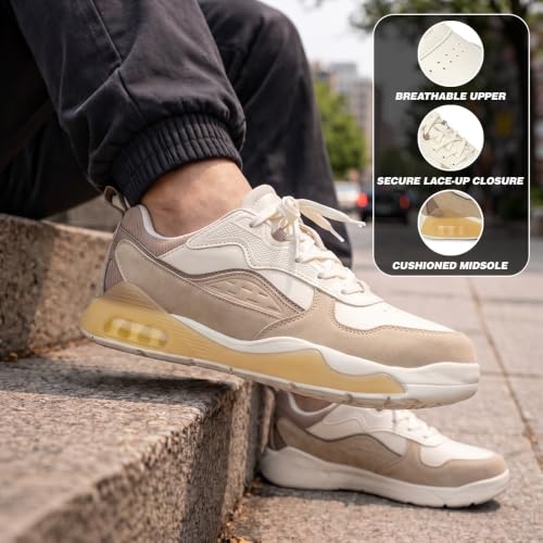 Liberty LEAP7X 3877 Beige Sports Lacing Sneakers for Men - 41