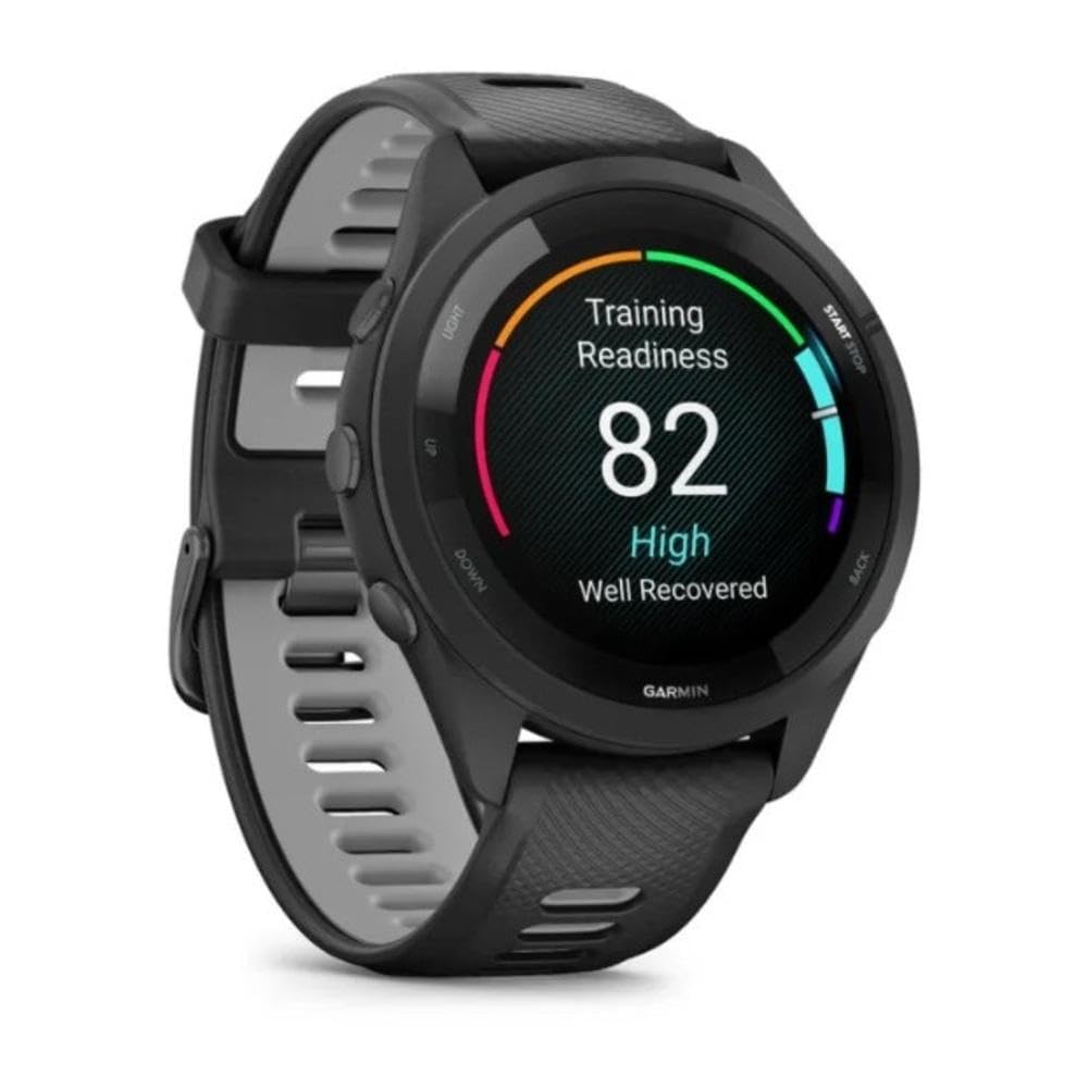 Garmin Forerunner 265 Running Smartwatch - Black and Powder Gray