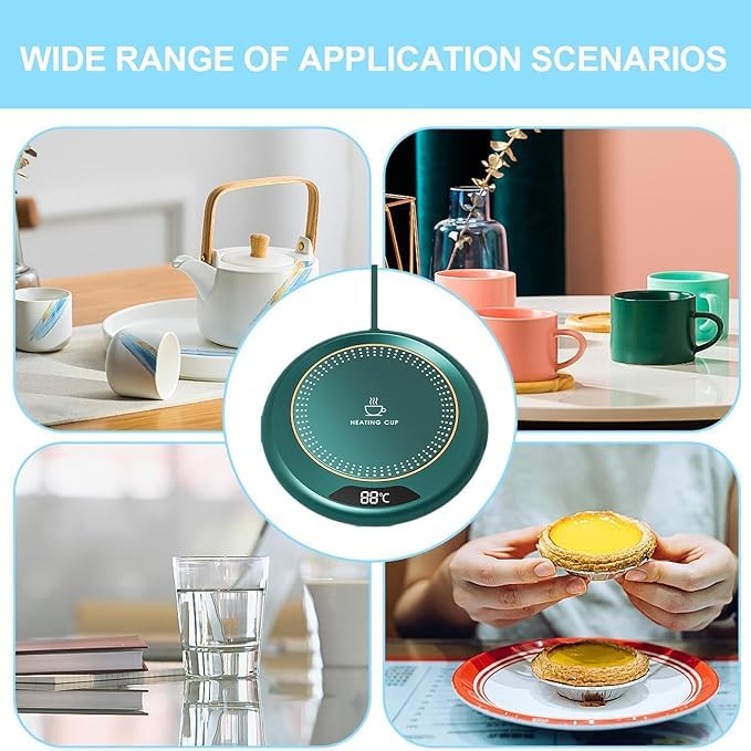 Riveira Electric Coffee Mug Warmer - Automatic Shut Off, 3 Adjustable Temperatures, Beverage Warmer for Office, Travel, Home, Desk, Tea, Coffee