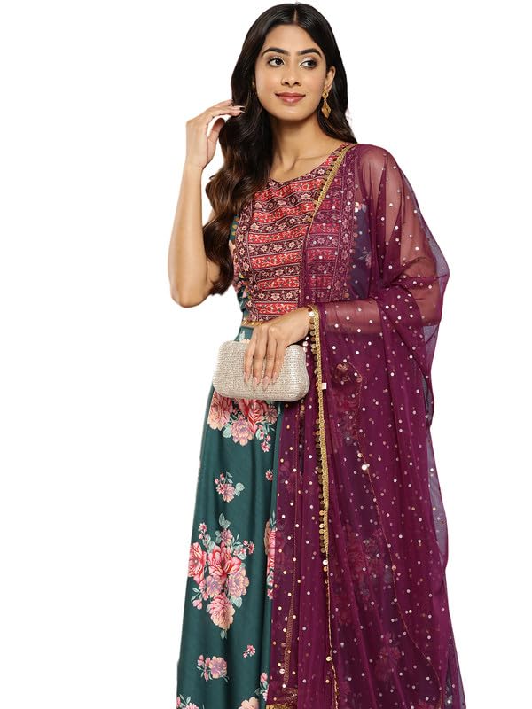 Ahalyaa Printed Sequinned Ready to Wear Lehenga & Blouse With Dupatta
