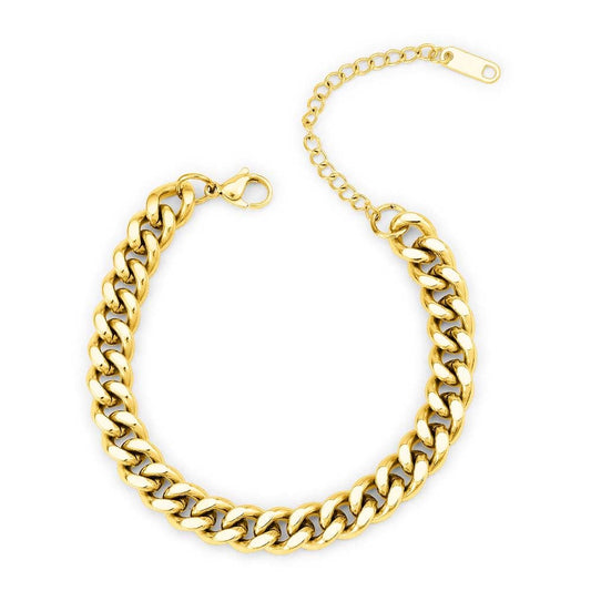 PALMONAS Chunky Medium Bracelet for Womens - Waterproof & Anti-Tarnish, Gift for Girls & Women