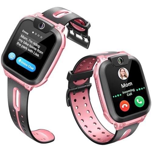imoo Watch Phone Z1, 4G Smart Watch for Kids with Real-Time HD Video & Phone Call, Smart Watch for Girls with Real-Time GPS Location, Smartwatch for Boys with IPX8 Water Resistance (Pink)