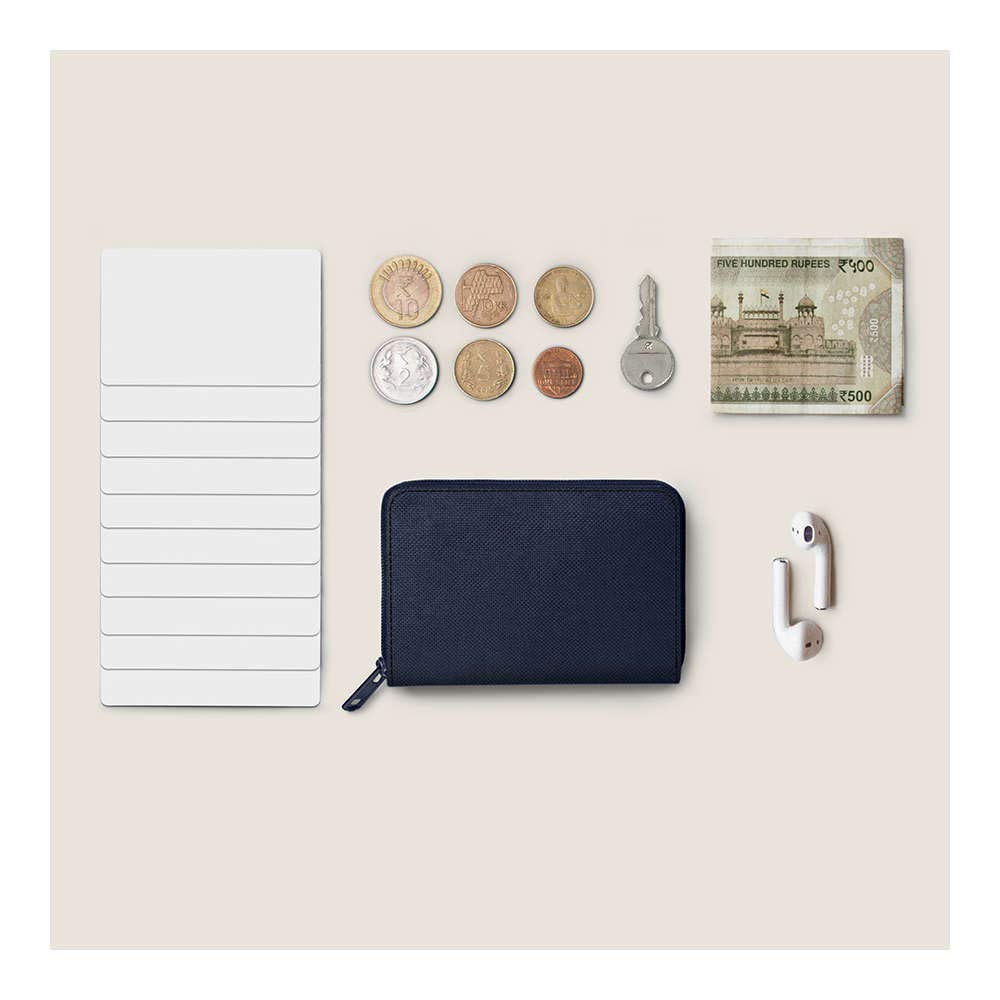 DailyObjects Blue Nylon Women's Card Wallet | Made with Ballistic Nylon Material | Carefully Handcrafted | Holds up to 20 Cards | Slim and Easy to Fit in Pocket | Zip Closure