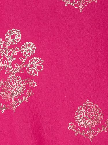 Max Women Foil Print Straight Kurta (Pink_XXL)