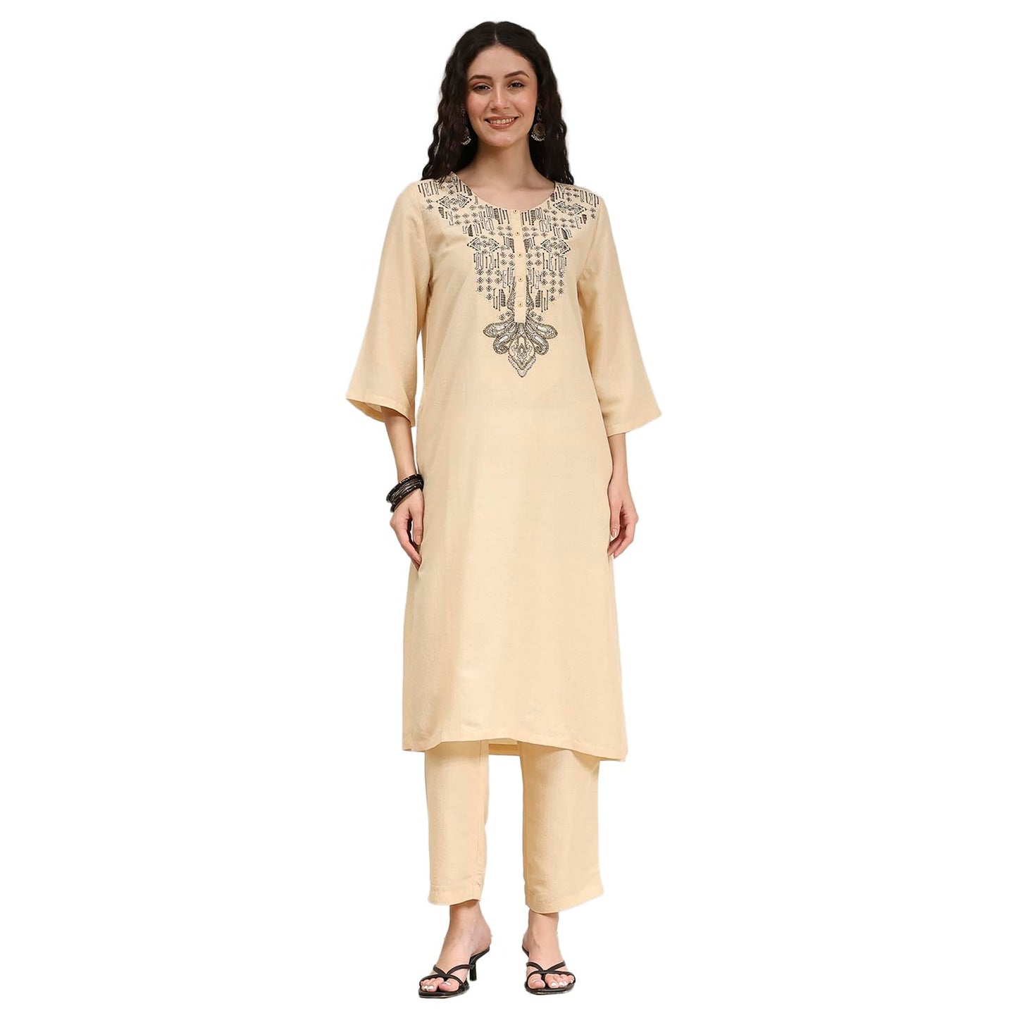 BIBA Women's Polyester Kurta Set