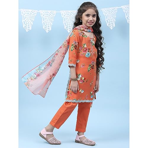 BIBA GIRL PRINTED NARROW KID(KW4756_ORANGE_9)