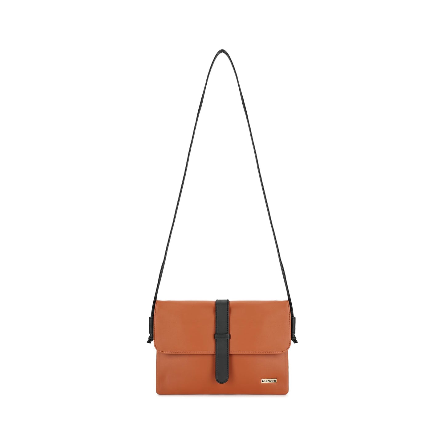 Fastrack Women Flap Buckle Sling Bag with Secure Buckle Closure - Stylish Flap-Over Crossbody for Everyday Use, Brown