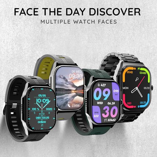 Pebble Alive 1.99" (5.05 cm) Amoled Display, Quick Notification, Always on Display, BT Calling, Health Suite, Mutisports Mode, Father Touch, Multiple Watch Faces - Jet Black