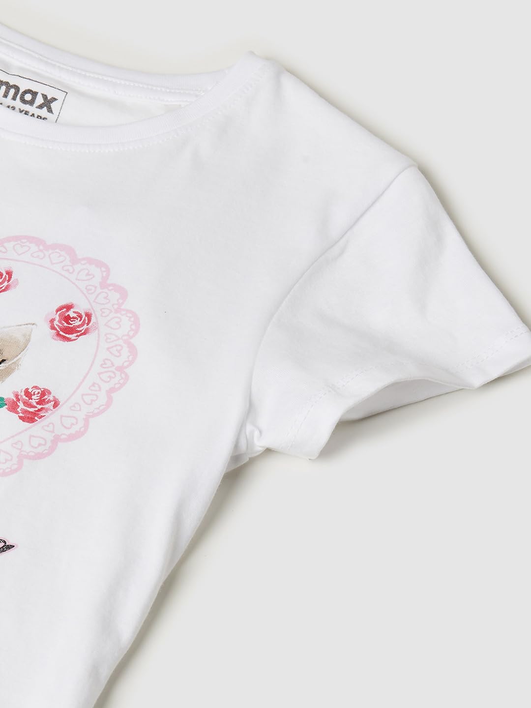 Max Girl's Regular Fit T-Shirt (M25EBT20_White
