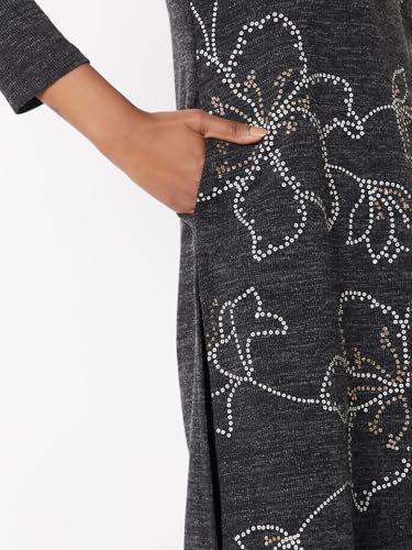 Max Women's Acrylic Regular Kurta (AKWKWI25GR_Grey