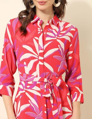 U.S. POLO ASSN. Women Floral Printed Shirt Dress (UWSS25DRS164_Multi-Colour_S)