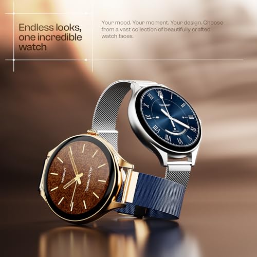 Fire-Boltt Phoenix Air Smart Watch 1.26” Round Display, Rotating Button, Wireless Charging, Ultra Lightweight Metal Body, Bluetooth Calling, Smartwatch with Silicone & Mesh Steel Straps Rose Metal