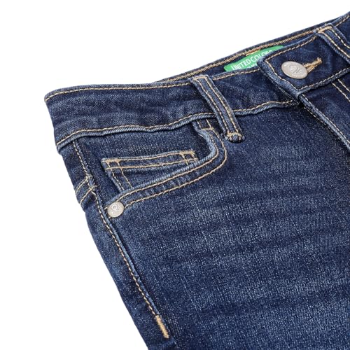 United Colors of Benetton Solid Boot-Leg Fit Jeans (Size: 8-9 Years)-25A4DENCG100I901 Blue