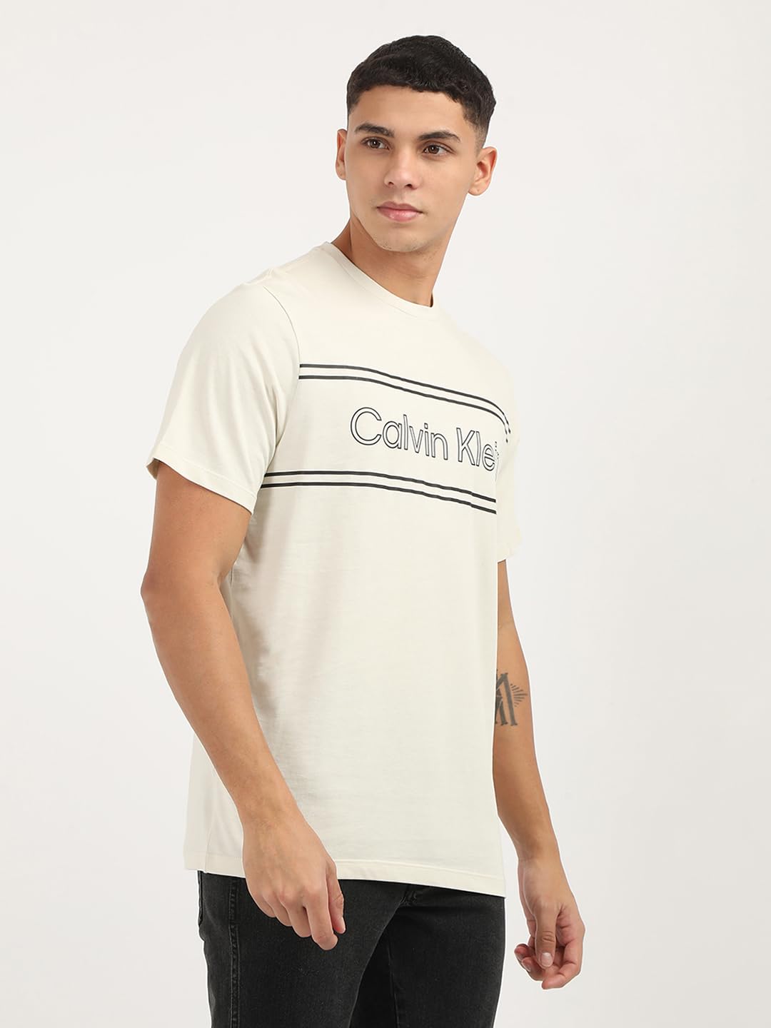 Calvin Klein Jeans Men's Regular Fit T-Shirt (A4-40IC818100 White